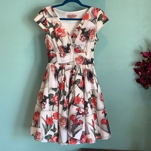 Ted Baker Dress Floral cap sleeve, full skirt